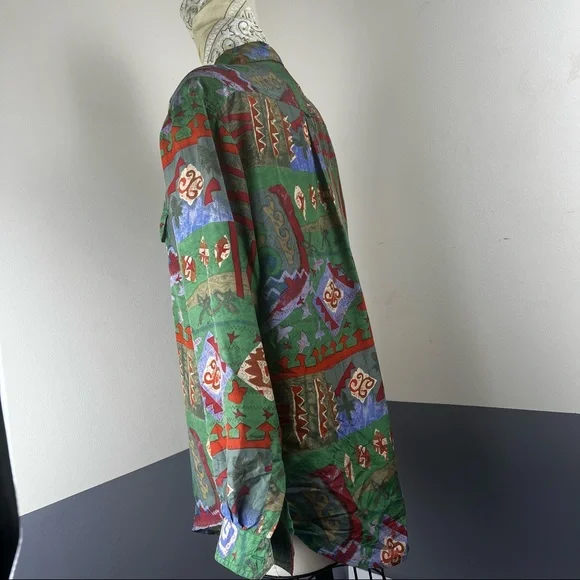 Vintage silk long sleeve shirt - Picture 4 of 5